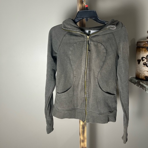 Lululemon Green Scuba Zip-Up Hoodie Jacket Size 6 - Picture 4 of 10